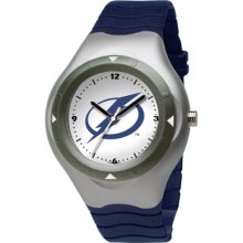 Tampa Bay Lightning wrist watch : Logo Art Tampa Bay Lightning Prospect Watch - Navy Blue/Silver