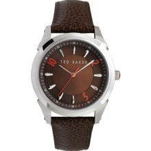 Ted Baker Men's TE1086 Quality Time Round Red Analog Numerals Watch