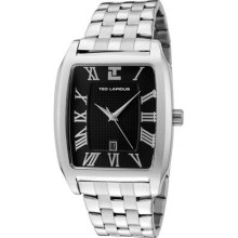 Ted Lapidus Men's Black Textured Dial Stainless Steel ...
