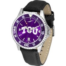 Texas Christian Horned Frogs TCU Mens Leather Anochrome Watch