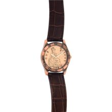 The One Penny Watch Gents Brown Leather Strap Analogue Fashion Watch Ga1143b