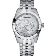 The Supreme Marc Ecko Men`s Watch W/ Swirl Rhino Image & Stainless Bracelet