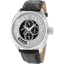 Timberland Men's 'Dress' Stainless Steel and Leather Crystals Quartz Retrograde Watch