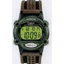 Timex Expedition Green/Brown Core Chrono Alarm Timer Watch With Nylon Band