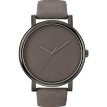 Timex Originals Quartz Watch With Grey Dial Analogue Display And Grey Leather Strap T2n795pf