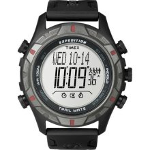 Timex T49845 Expedition Trail Mate Watch 2 Time Zone Full Size - Black/red