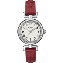 Timex Women's T2N661 Weekender Petite Casual Red Woven Strap