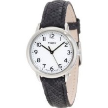 Timex Women's T2n964 Elevated Classics Black Python Patterned Strap Watch