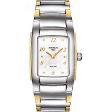 Tissot T10 T073.310.22.017.00 Trend Women's Watch White Dial 2 Tone Rectangular