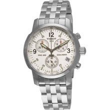 Tissot Watches Men's PRC 200 Chronograph Silver Dial Stainless Steel
