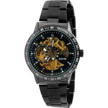 Titanium Metal Auto Mechanical Wrist Watch for Men (Black) - Black - Metal