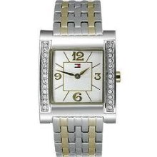 Tommy Hilfiger Women's 1780584 Crystal Bezel Two-tone Bracelet Watch