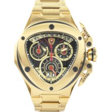 Tonino Lamborghini Designer Men's Watches, Spyder - Red Dial Goldtone Chronograph Watch