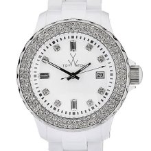 Toy Watch Oversize White/silver Watch With Bling - - Gorgeous