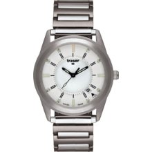 Traser Mens Classic Translucent Stainless Watch - Silver Bracelet - White Dial - T4302.24C.E3A.08