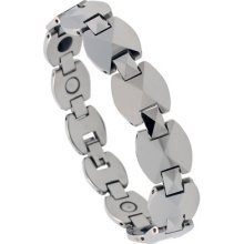 Tungsten Carbide Magnetic Bracelet W/ Triangular Facets Btn115