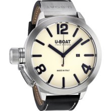 U-Boat Classico As Beige Dial Automatic Black Leather Mens Watch 5571