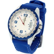 Unisex Aqua Master White Dial Blue/silver Tone Case Diamond Watch W344