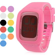 Unisex Digital LED Style Silicone Multi-Functional Wrist Watch (Assorted Colors)