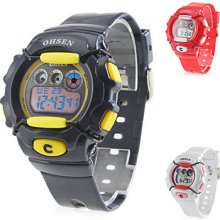 Unisex Multi-Functional Rubber Digital Wrist Automatic Watch (Assorted Colors)