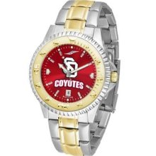 University of South Dakota Men's Stainless Steel and Gold Tone Watch
