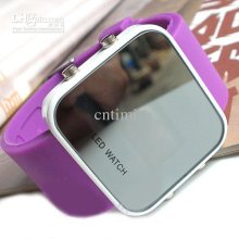 Vegan New Jelly Stylish Led Digital Date Purple Sport Watch Silicone