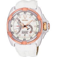 Velatura Kinetic Direct Drive White Dial White Rubber Strap Rose Gold