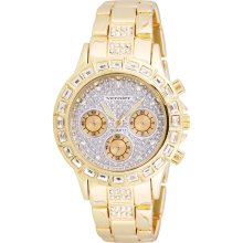 Vernier Women's Gold Tone Mix Glitz Faux Chrono Watch