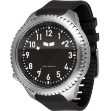 Vestal Unisex Utilitarian Stainless Watch - Black Rubber Strap - Black Dial - UTL001