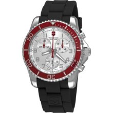 Victorinox Swiss Army Men's Maverick GS Swiss Made Quartz Red Bezel Rubber Strap Watch