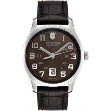 Victorinox Swiss Army Men's ALLIANCE 241323 Brown Leather Swiss Quartz Watch with Brown Dial