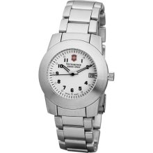 Victorinox Swiss Army Unisex Quartz Watch With White Dial Analogue Display And Silver Stainless Steel Strap V.25958.Cb