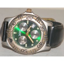 Vintage Mens DKNY Green Dial Date Watch