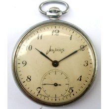 Vintage Russian 15j. Slim Pocket Watch Molnia Hromed Caliber 3201