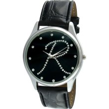 Viva Women's Silvertone Round Dial Initial 'R' Watch (Initial 