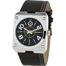 Voi Men's Quartz Watch With Black Dial Analogue Display And Black Leather Strap Wa00002