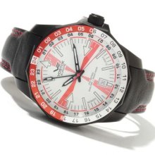 Vostok-Europe Men's Radio Room Limited Edition Russian Automatic Dual Time Leather Strap Watch