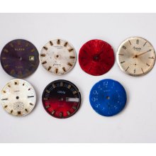 watch clock face watch dial soviet watch parts - Set of 7 - made in Soviet USSR