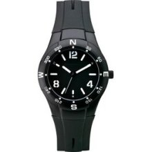 Watch Creations Unisex Matte Metal Case Watch W/ Rubber Strap & Black Dial