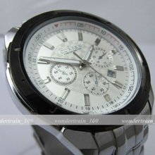 Water Quartz Hour Date Dial Day Analog Luxury Sport Men Steel Wrist Watch Wha71
