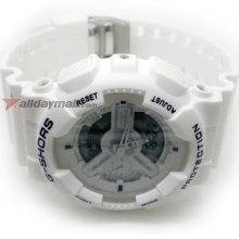 Waterproof Sporty Double Movement Digital Stop Watch&Night Light-White