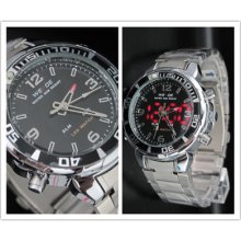 Weide Led Digital Analog Dual Mens Alarm Day/date Waterproof Sport Wrist Watch