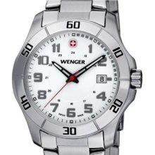 Wenger Alpine Watch, White Dial, Stainless Steel Bracelet ...