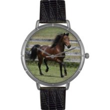Whimsical Watches Women s Morgan Horse Quartz Black Leather Strap Watch
