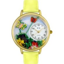 Whimsical Watches Women's G1210001 Butterflies Green Yellow Leather
