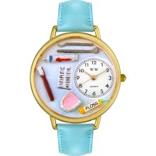 Whimsical Women's Dentist Theme Baby Blue Leather Watch