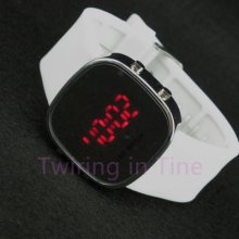 White Luxury Sport Style Led Digital Date Lady's/men's Watch-fashion