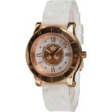 White / Rose Gold Juicy Couture HRH White and Rose Goldtone Jelly Watch - Jewelry