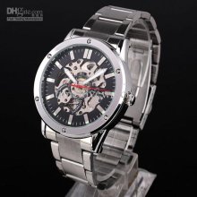 Wholesale 4pieces Mech Black Dial Mechanical Wrist Watch Men Automat