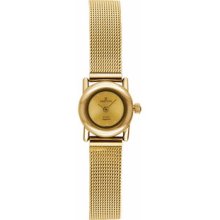 Women Sartego SVT622 Seville Gold Tone Petite Dress Gold Dial Mesh